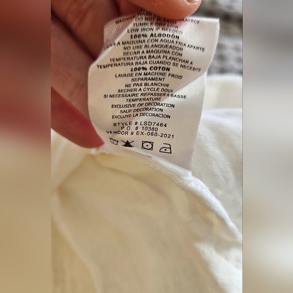 SALTY LEMON Cotton Frayed Button Up Tie Front Coverup In White. Size M NWT - Picture 4 of 14